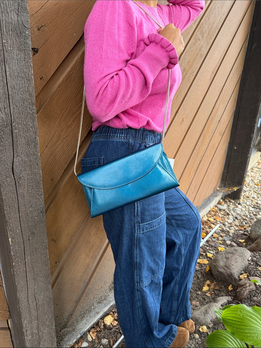 Teal Envelope Crossbody Bag - Classic Women’s Shoulder Purse